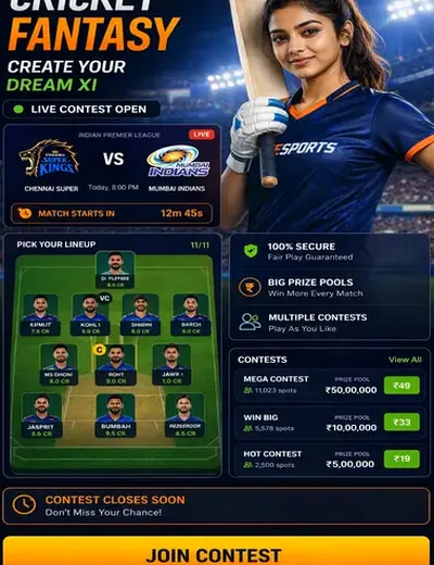 22cc (22 cc casino) fantasy cricket & matchday visual 3